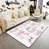 Halloween Bats Area Rug 3x5, Boho Vintage Floral Rugs for Living Room Gothic Damask Washable Rug, Antique Decor Goth Silhouette Dark Shadows