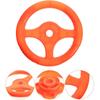 Universal Orange Plastic Steering Wheel Toy for Kids, Compatible with Rocking Cars, Bumper Cars, Go-Karts, Easy To Install, 6.49 Inch, Essential