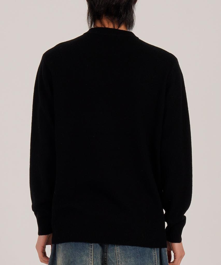 Beoteunseoul [90% Wool] Minimal Crew Neck Daily Knit (Black)