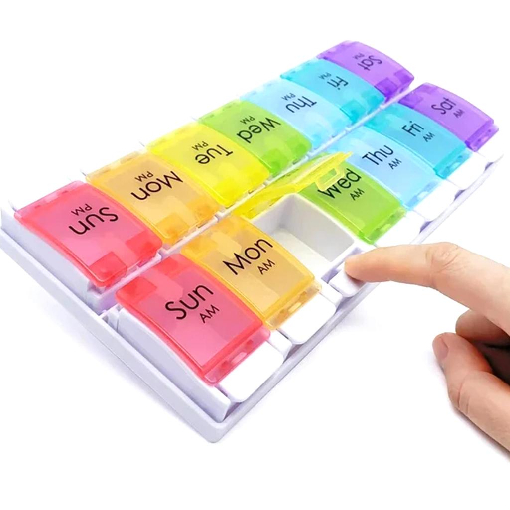 Pill Organizer Box AM PM Pill Distribution Container Portable Travel Tablets Vitamins Medicinel Cases Box Fish Oil/Supplements