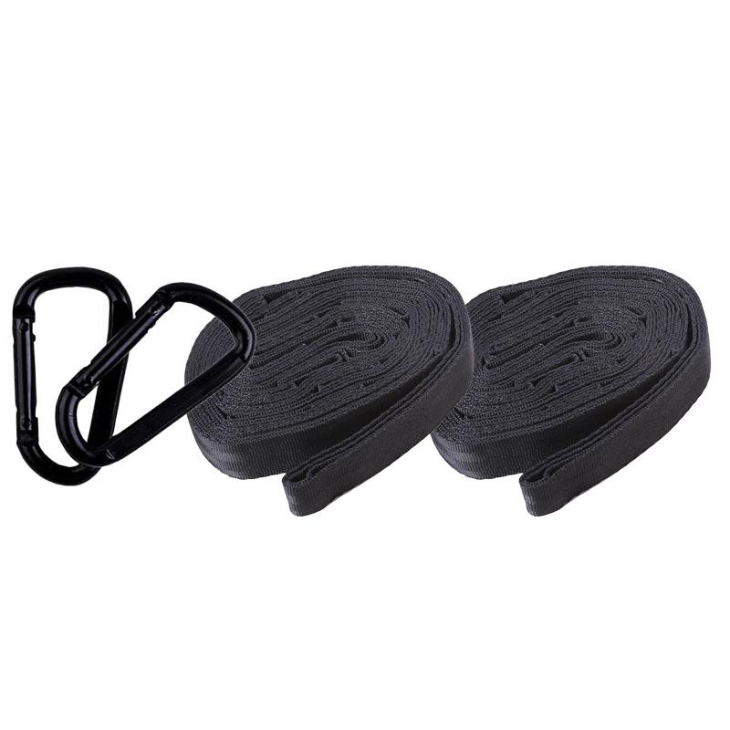 2Pcs Hammock Straps Special Reinforced Polyester Straps 5 Ring High Load-Bearing Barbed Black Outdoor Camping Hammock Straps