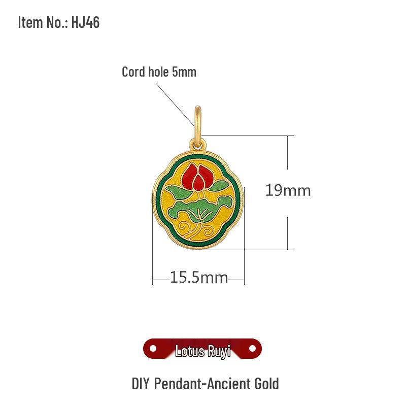 Ancient Gold Cloisonné Ethnic Charm Spacer Beads Pendant for DIY Bracelet Mala Accessories
