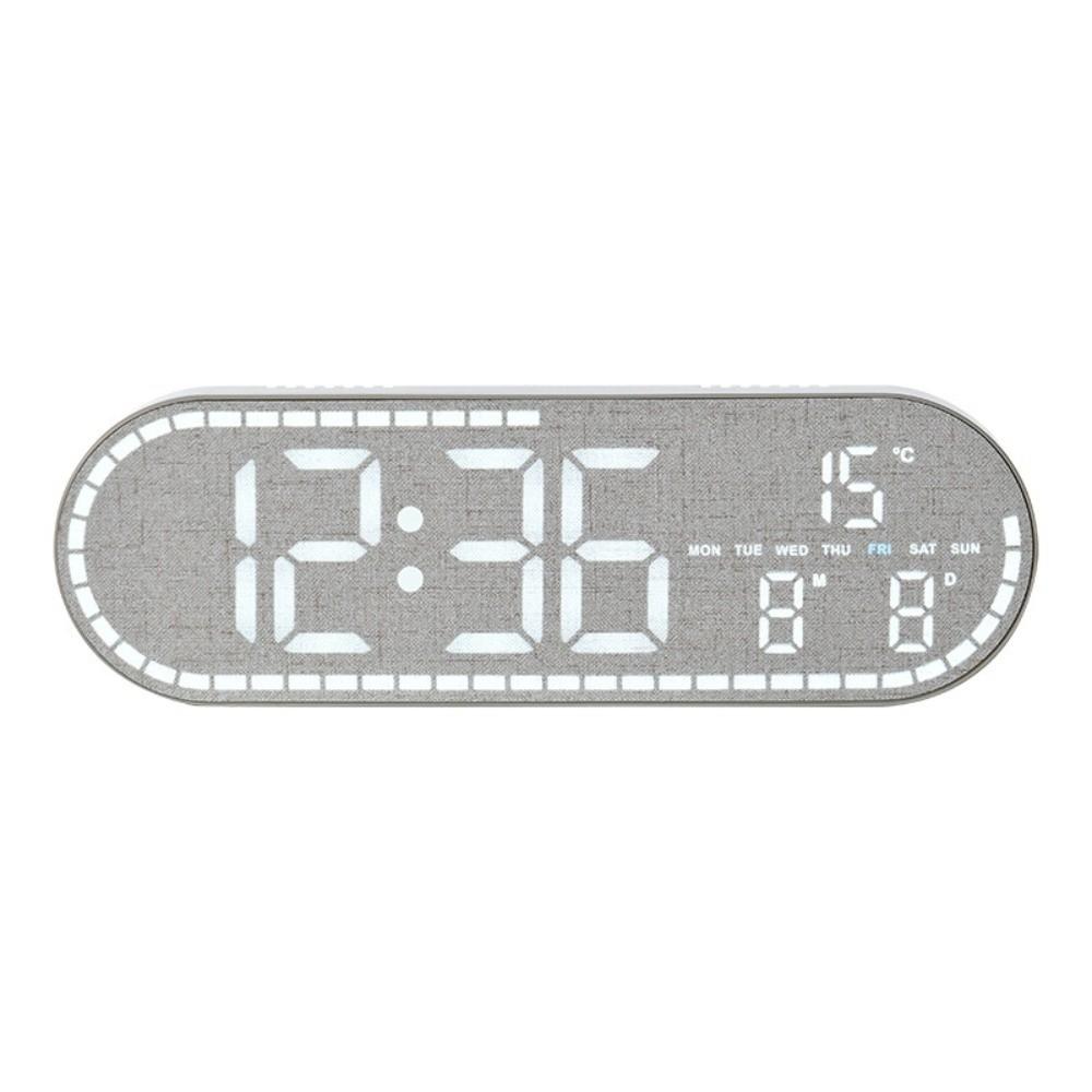 

Wall-mounted Electronic Wall Clock Multi-functional Date Digital LED Clocks DST Voice Control Display Table Clock for Bedroom сірий