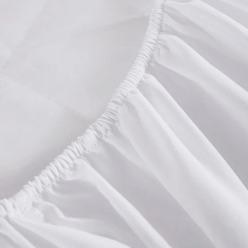 Waterproof Quilted Fitted Sheet Soft Solid Color Mattress Cover for All Seasons Non Slip Mat with Elastic Band