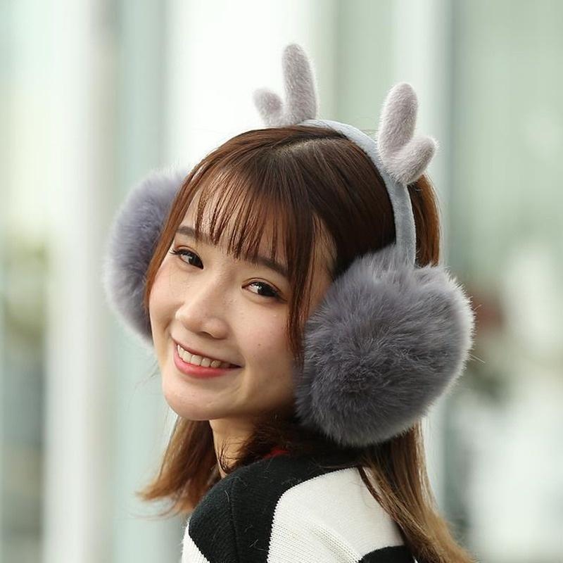 Earrings Earmuffs Keep Warm In Winter for Girls Lovely Antler Plush Earmuffs Fold and Freeze Children's Cold-proof Artifacts