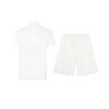 Li-Ning Plain Simple Skin-Friendly Comfortable Versatile Short Sleeve Polo Shirt Casual Sports Suit Unisex Suit White APLV495-1+AKST593-7