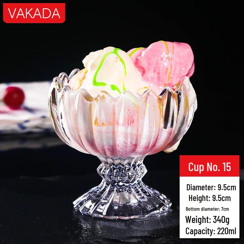 VAKADA Glass Ice Cream Dessert Cup