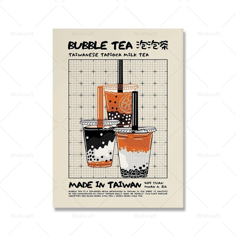 

Ретро димсам суши сашими рамэн настенный художественный принт ностальгическая японская еда модный современный кухонный декор пузырь чай с молоком плакат без рамки 21*30cm