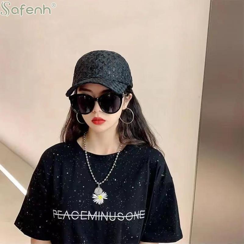Adjustable Lace Flower Thin Baseball Cap Fashion Outdoor Women Summer Sunscreen Sun Hollow Hat Girls Hip Hop Visors Cap