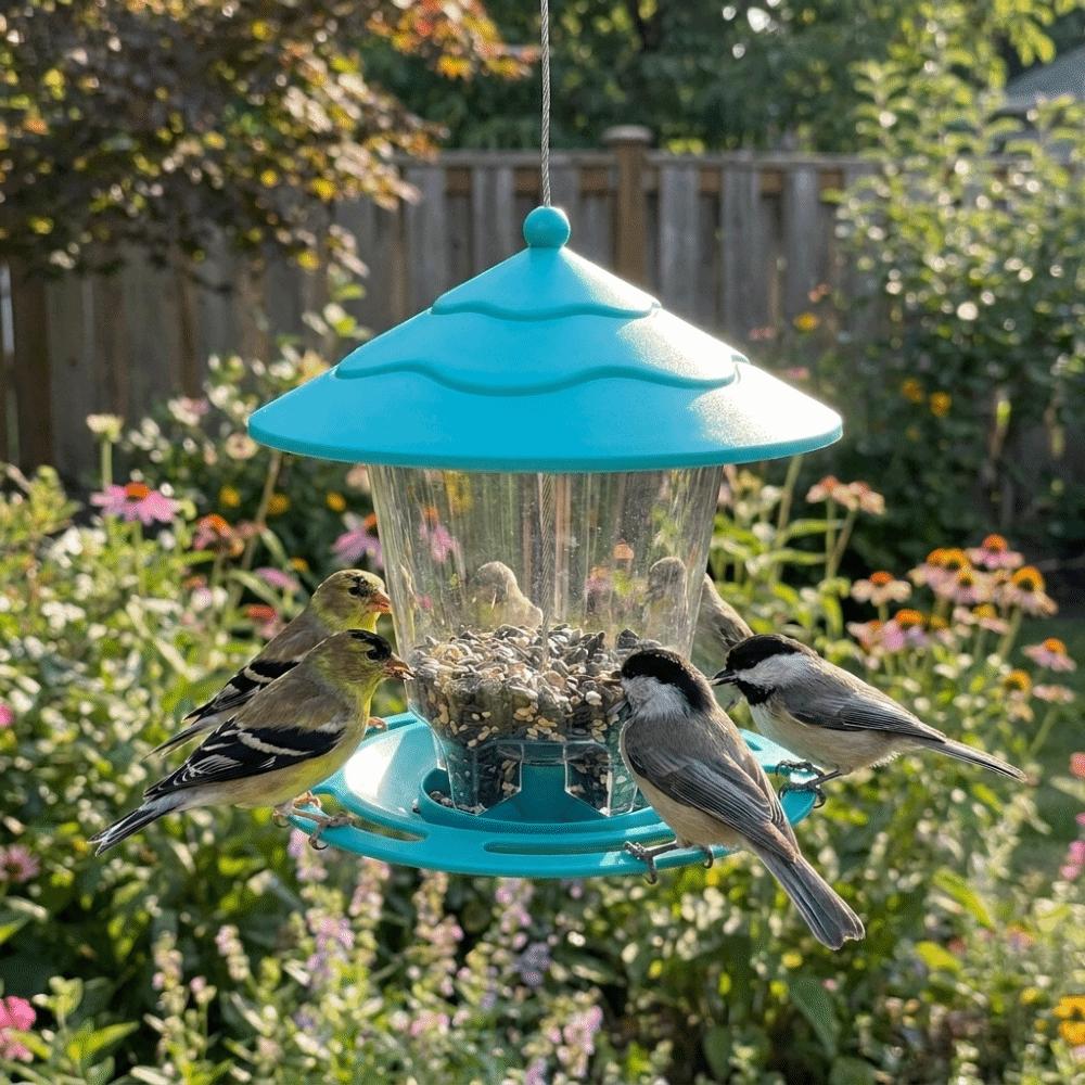 Gazebo Style Bird Feeding Station Large Capacity Hummingbird Feeder Bird Food Container  Outdoor