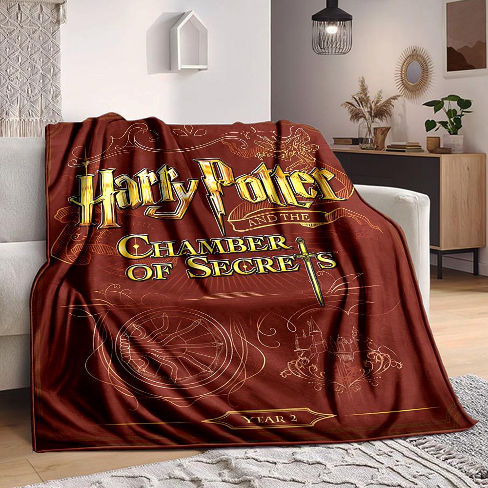 1pc Harry Potter Flannel Throw Blanket - HD Printed Lightweight Soft Warm All-Season Blanket for Sofa, Bed, Travel, Camping 028