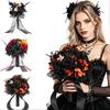 Gothic Wedding Flowers Bouquets for Bride And Bridesmaid Artificial Halloween Bouquet
