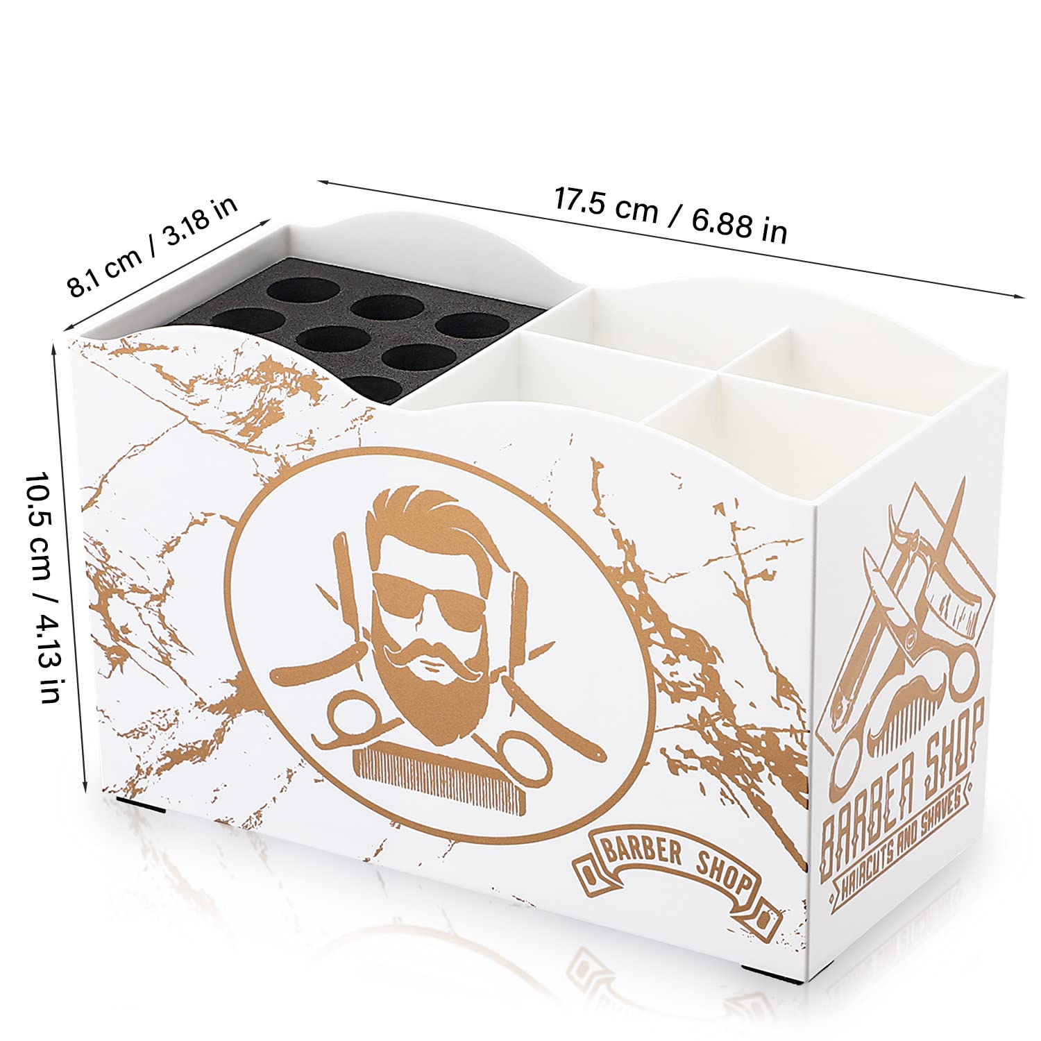 New Style Barber Shop Hairdresser Tool Storage Boxes Scissors Comb Clip Storage Holders Detachable Non-slip Storage Rack белый