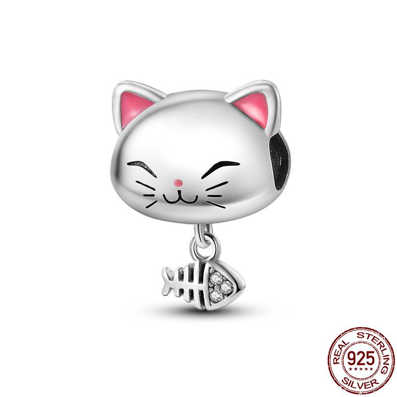 Cute Animals Beads Charms Fit Original 3Mm Bracelet Dog Cat Owl Rabbit Diy Jewelry Making Animals Protection