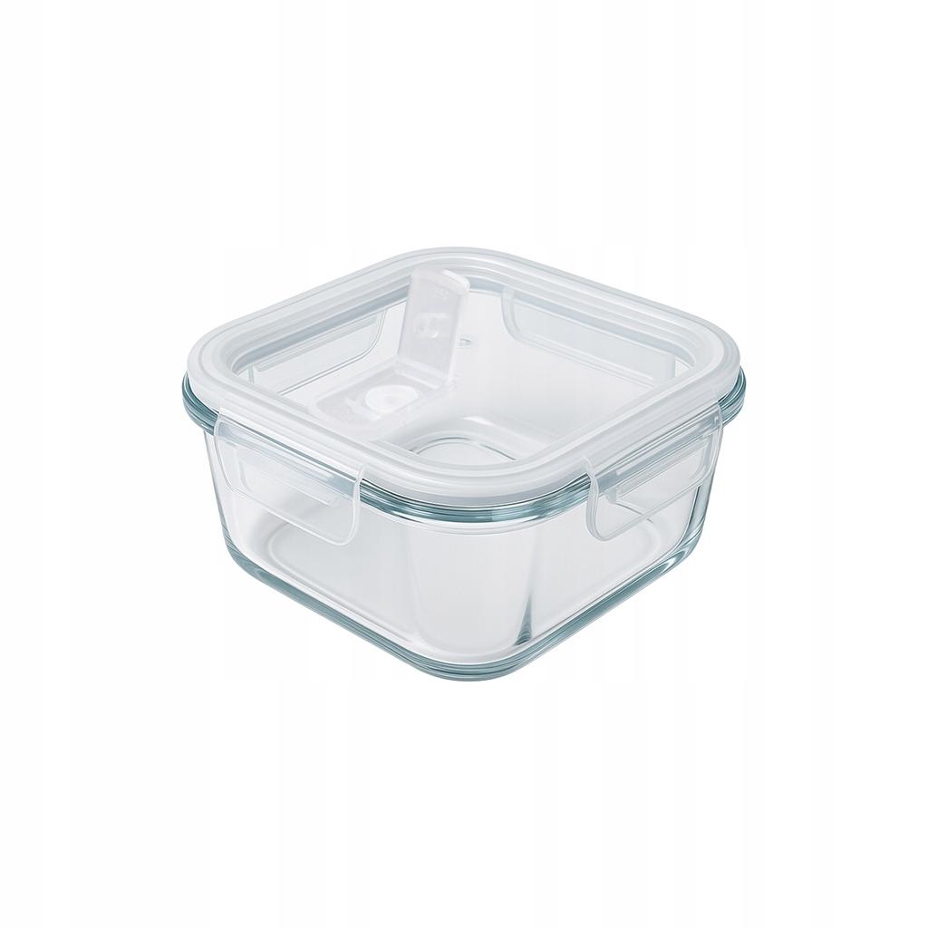 Pojemnik Szklany Lunchbox Kwadratowy 320 Ml Na Żywność Obiad Lunch Sałatki