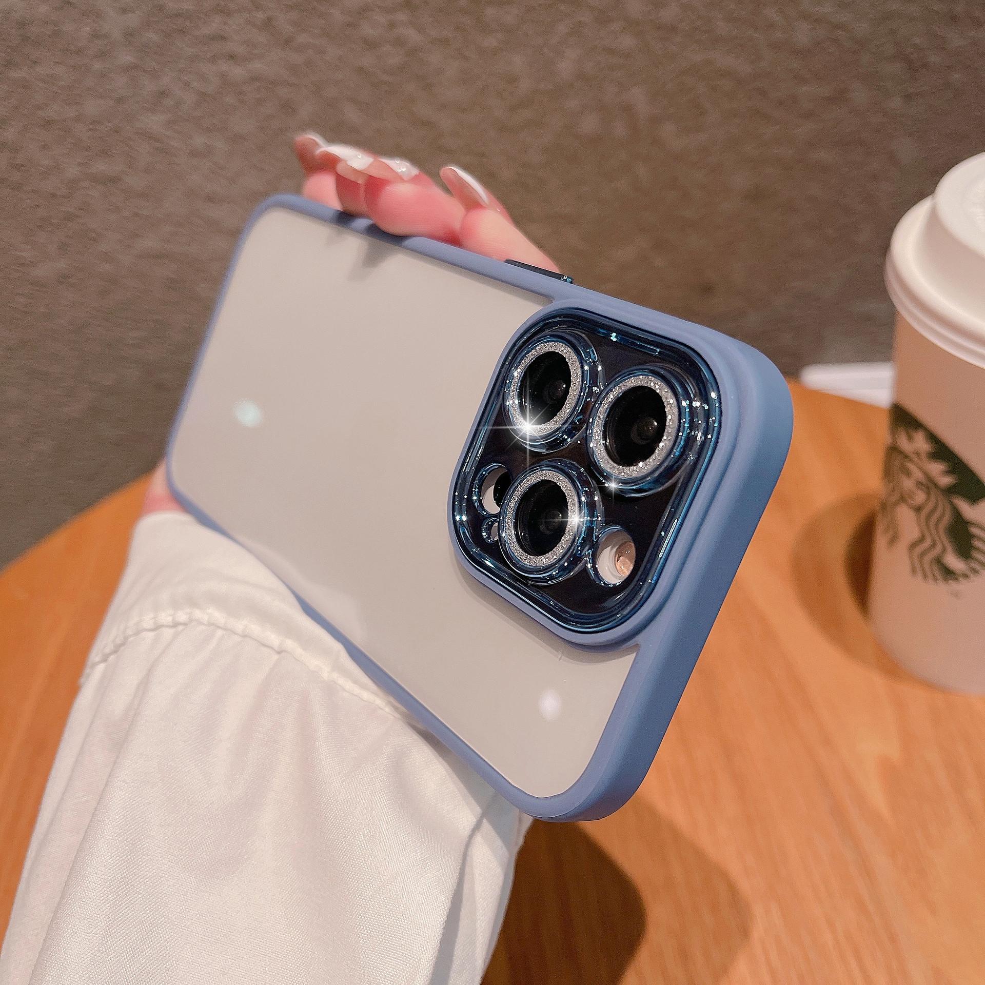 

Подходит для iPhone16Pro Пленка для линз с гальваническим покрытием и блестками Чехол для мобильного телефона Apple 15 Прозрачная акриловая защита iPhone11Pro