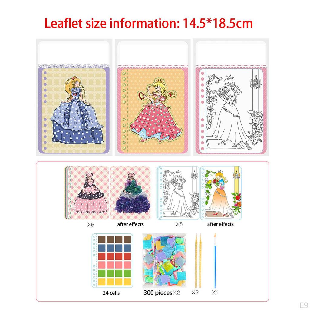 DIY Painting Sticker Princess Dress up Stickers Book for Age 3+