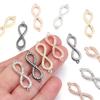 2pcs Brass Cubic Zirconia Infinity Charms 9x29mm Exquisite Cross Charm Connectors For DIY Jewelry Making Necklace Accessories