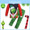 Festliches Weihnachtliches Grünes Monster Der Grinch Cosplay Pyjama Kostüm Für Kinder