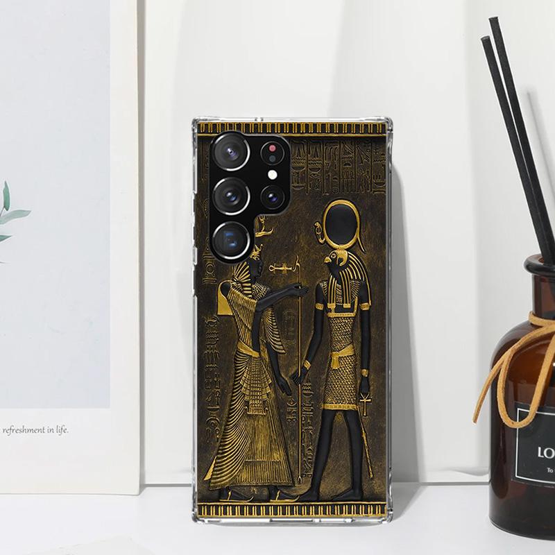 

Egypt Nefertiti Anubis Ankh Pharaoh Phone Case For Samsung Galaxy S26 S25 Edge S24 FE S23 S22 Ultra S21 Plus S20 + Art Fundas Ba Samsung S23 FE