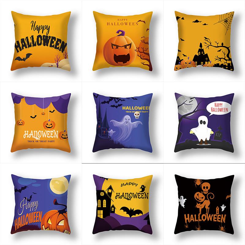 

Новая 45 см наволочка на Хэллоуин милая тыква 2022 декор для дома украшение счастливые подарки на Хэллоуин чехол для диванной подушки