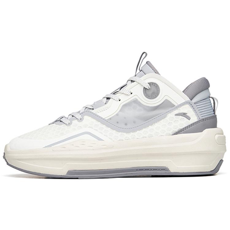 

Anta C37 2.0 Synthetic Leather Slip Resistant Cushioning Abrasion Resistant Mid top Skateboard Shoes Men s White Gray 912228082-1