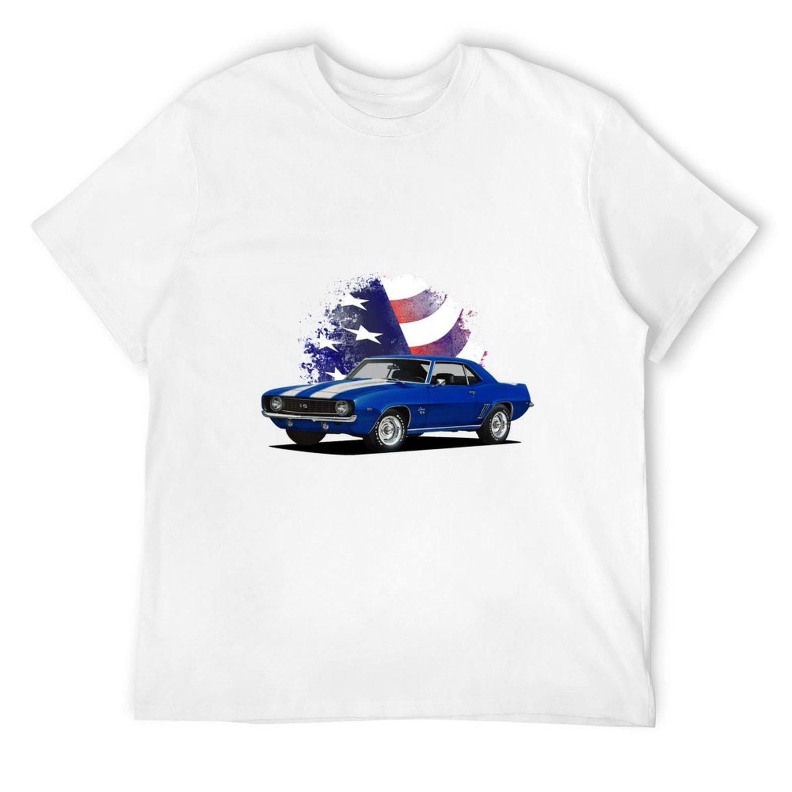 Американская футболка Camaro дешевые вещи летняя одежда футболка мужская S