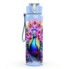 1PC Peacock Feather Colorful Art Print 750ml Color Plastic Sports Water Bottle Leakproof Flip Straw Lid Suitable for Sports Office Home Use