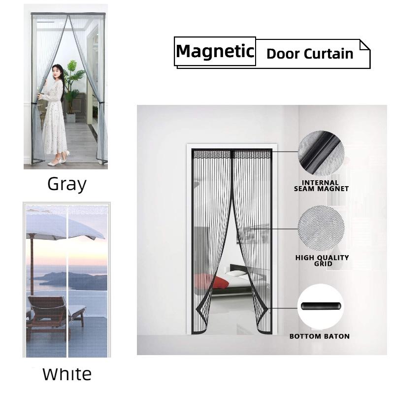 Magnetic Mesh Door Curtain For Summer Mosquito Protection, Ideal For Kitchen, Living Room, Bedroom