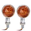 Motorcycle Dual Flashing Light Amber Red Running Turn Signal Brake Lamp Chrome Shell Yellow Lens