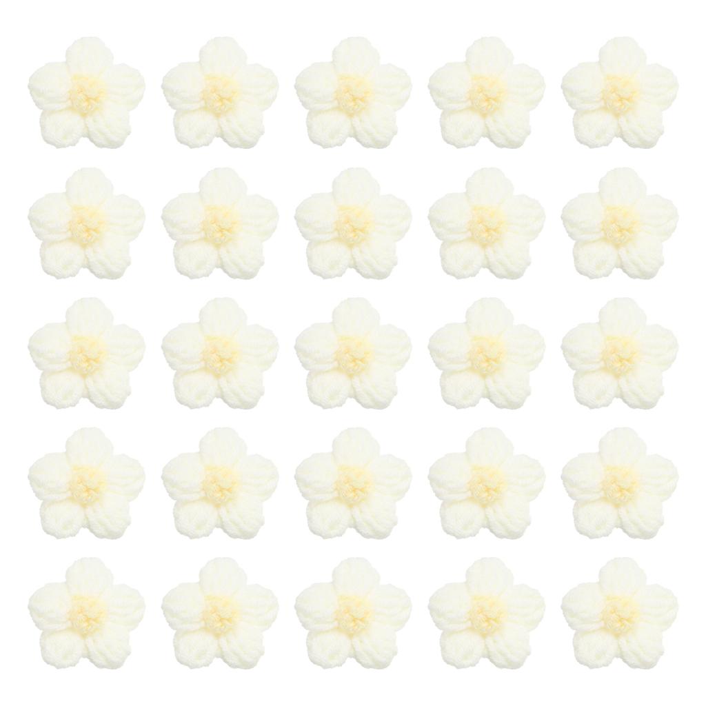 36pcs Crochet Flowers Applique Flowers for Craft Sewing Crochet Flowers Bouquet  DIY Hair Clothes Party Craft Christmas Decor