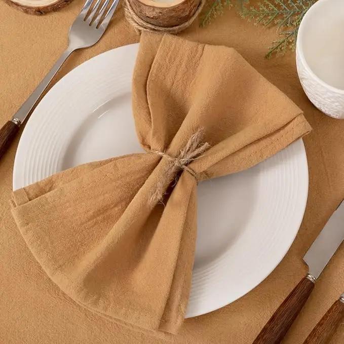 4PCS 30X45CM Cloth Napkins 100% Cotton Fabric Dinner Kitchen Towels Table Design Mat Weddings Baby Shower Christmas Decoration