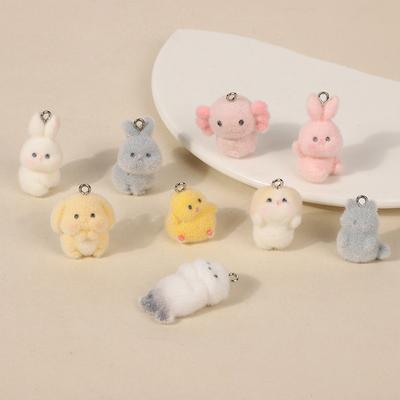 5 ks 3D roztomilý hejn mořská vydra Žlutá kuřecí přívěsky Kreslený přívěsek zvířátka Diy Keychain Náušnice Šperky Doplňky Dárky