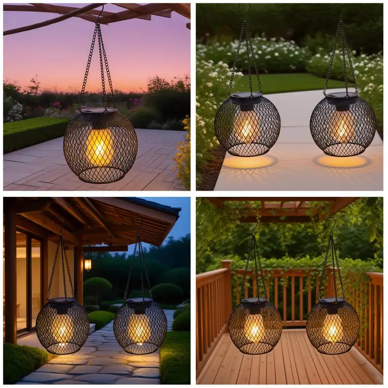 1/2PCS Solar Lantern Upgraded Hanging LED Solar Lights Outdoor Garden Decorative Lighting Solar Tree Lights for Garden Yard Path