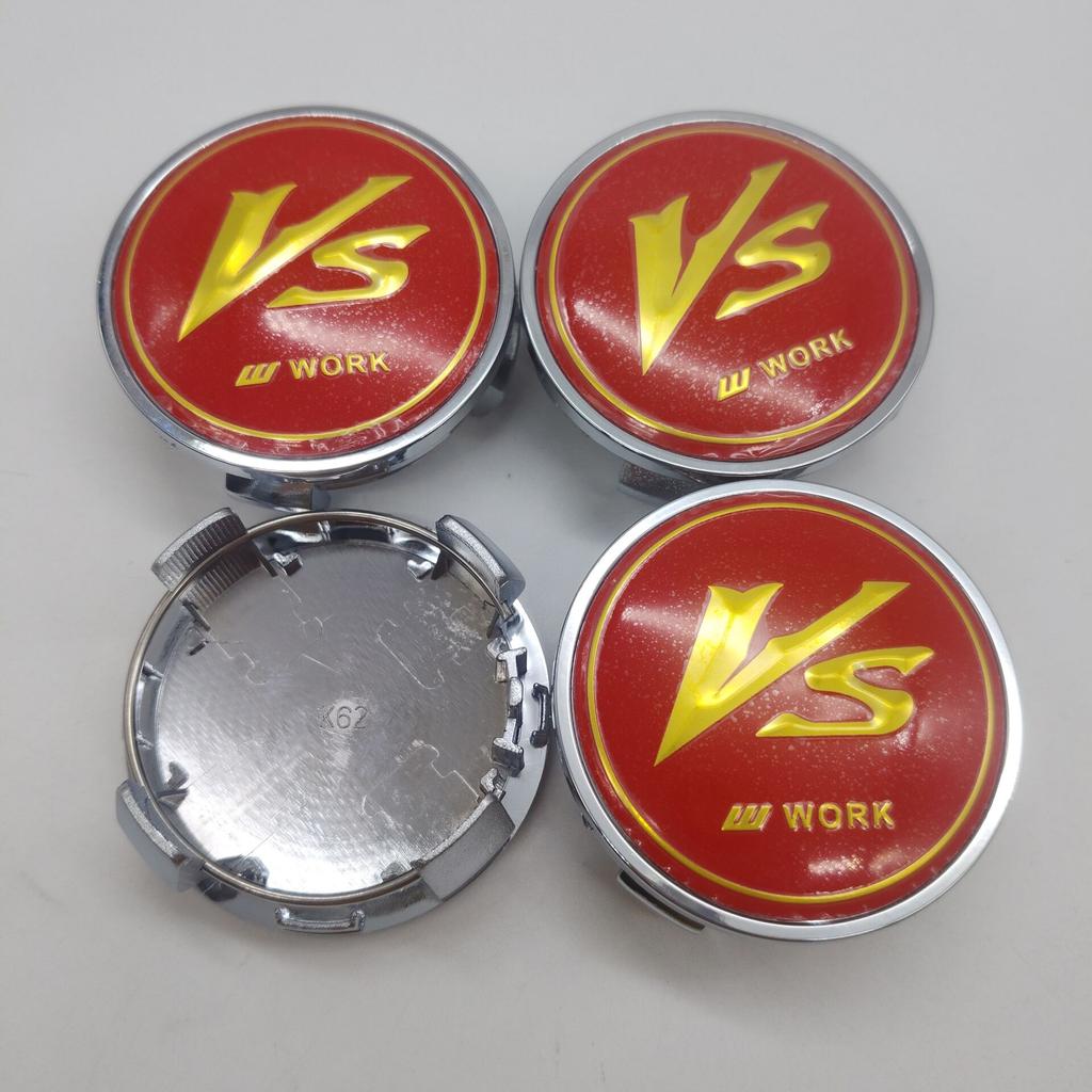 4pcs 62MM VS W Work Emotion Wheel Center Cap Hubs Car Styling Dust Rims Cover Emblem Badge for Car Tire Accessories