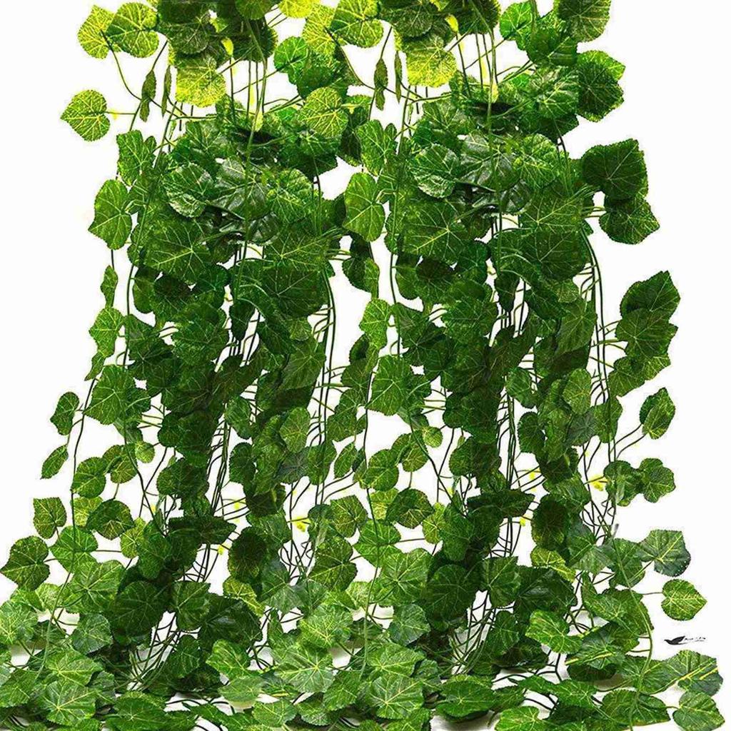 Good-24 Strands Artificial Fake Grape Vines Ivy Leaves With 6 Strings Grapes For Wedding Party Home Wall Decoration