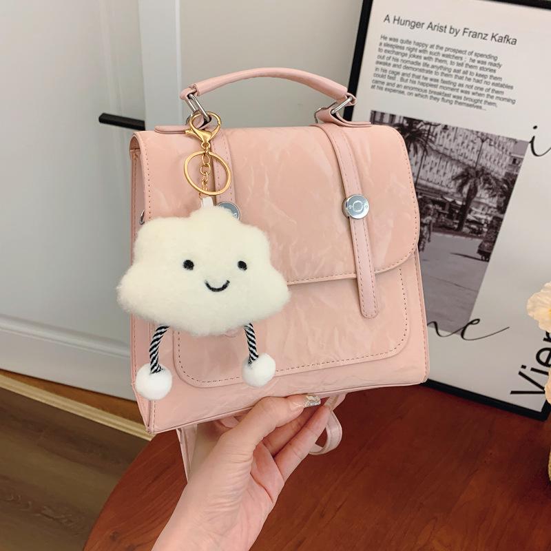 

2024 Корейский Минималистичный Женский Модный Рюкзак – Стильная, Высококачественная Сумка With Pendant розовый