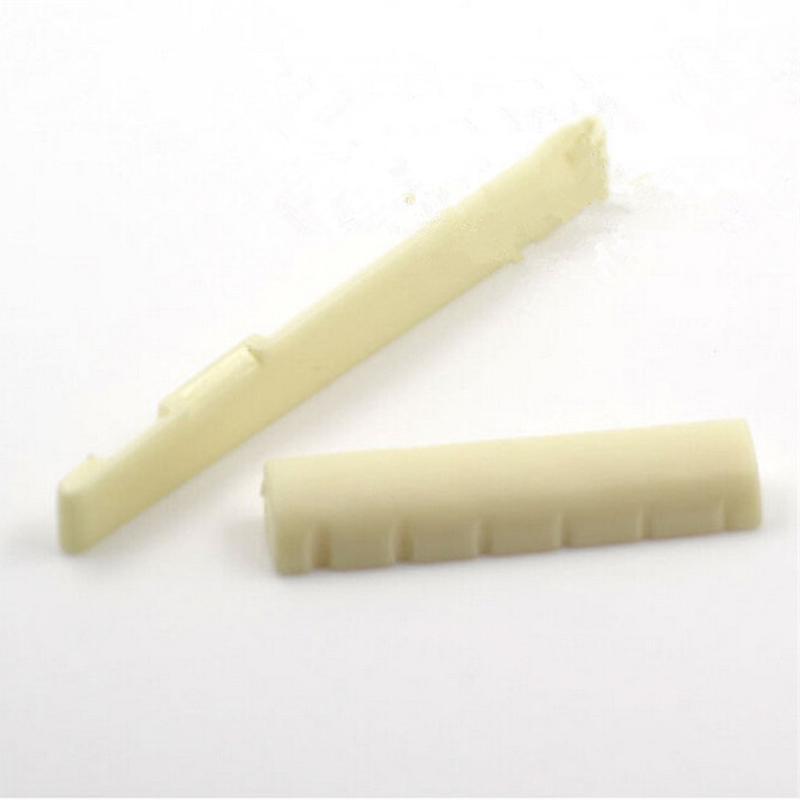 2 Set Ivory Buffalo Bone Bridge Saddle&Slotted Nut For 6 String Acoustic Guitar