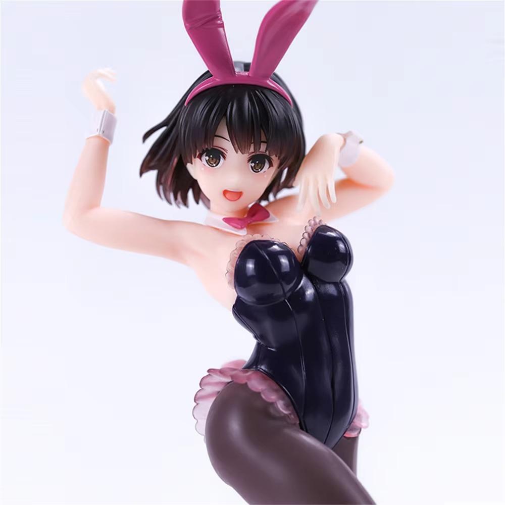 Anime Character Aki Tomoya Bunny Girl Megumi Kato Sexy Standing Posture Car Desktop Ornament Small Figurines & Miniatures