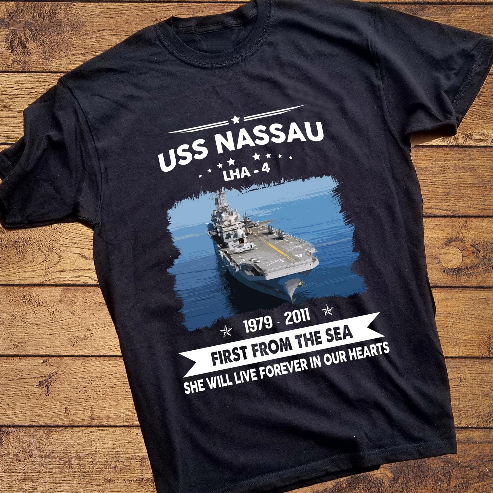 

USS Nassau LHA 4 Amphibious Assault Ship Naval Veteran T-Shirt 100% Cotton O-Neck Short Sleeve Casual Mens T-shirt Size S-3XL S