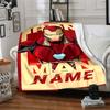 Custom Name Iron Man: Hero's Journey Blanket for Couch & Bed, Plush Cozy Fuzzy Blanket Super Soft & Warm Blankets for Fall and Winter. 090810