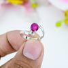 925 Sterling Silver Ring, Dyed Ruby Gemstone Ring, Handmade Ring, Bezel Ring, Anniversary Ring