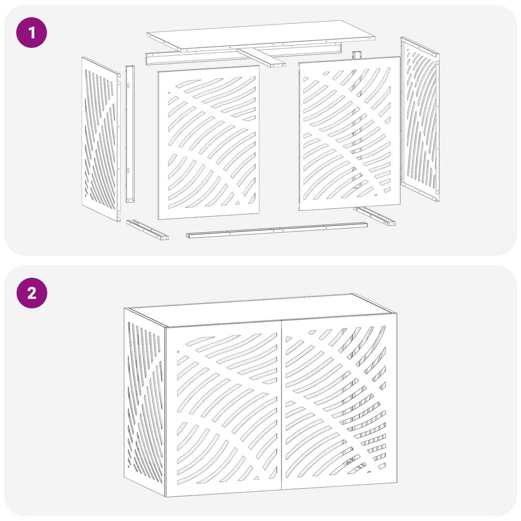 Air Conditioner Cover Rust Look 100 x 50 x 70 cm