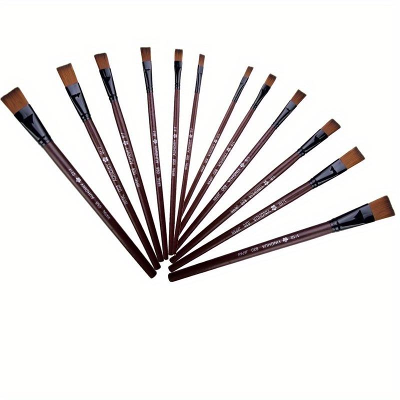 

Набор из 12 нейлоновых кистей для масляной и акварельной живописи, ручка из дерева, для масляной и акриловой живописи, искусство 12pcs