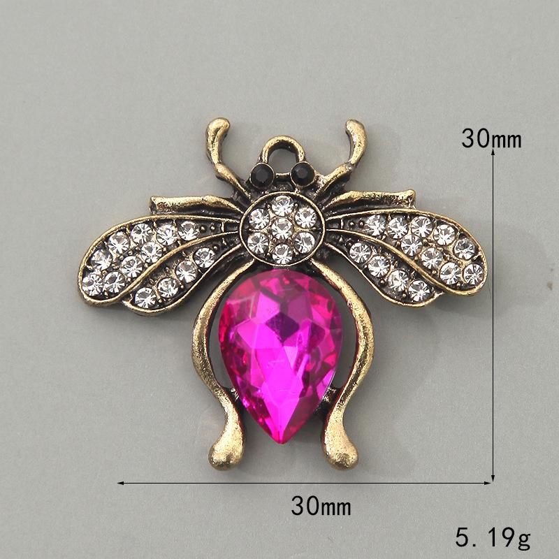Bee Vintage Alloy Bee Glass Rhinestone Buckle Flower Plate Shoes And Clothing Ornament Bracelet Pendant Ornament