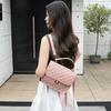 Women's backpack spring and summer new portable rhombus fashion simple backpack with lock one shoulder bag