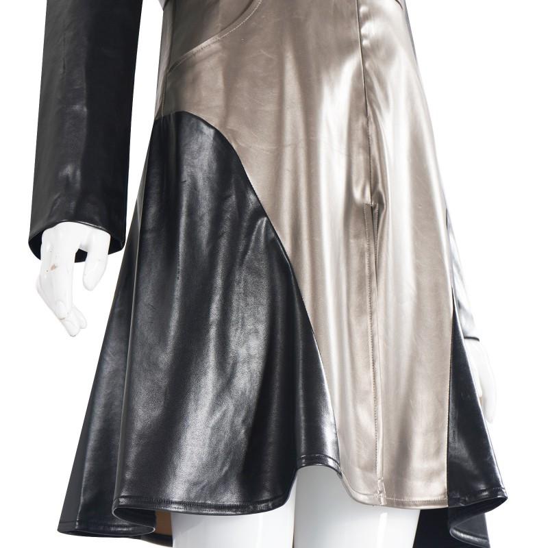 Atomic Heart Cosplay Dress Retro Punk Future Leather Patchwork Game Roleplay Costume