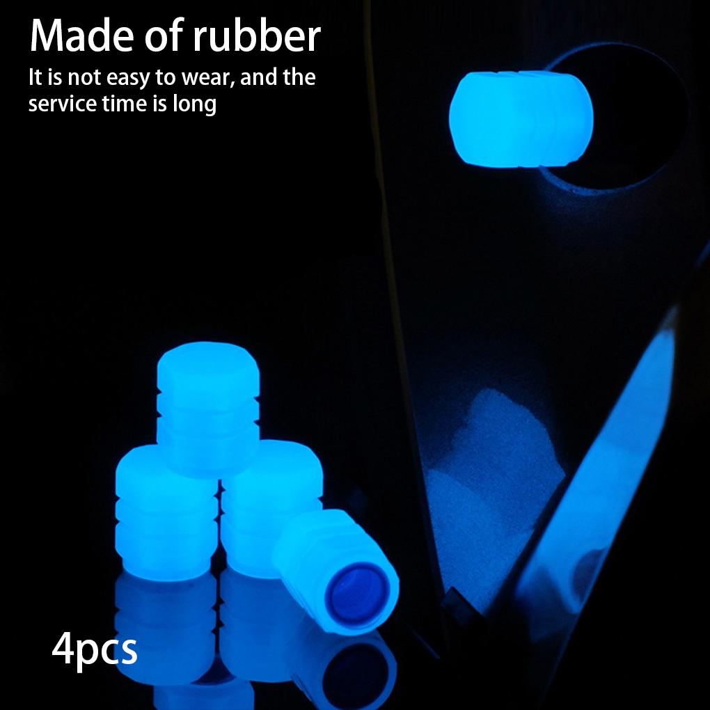 4er-Pack Universelle Auto-Reifenventilkappen Leuchtende Fahrzeugfelgenabdeckung Automobil-Reifenschutz Ersatzteile