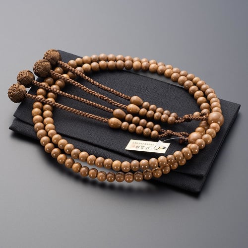 Buddhist Altar Shop Takita Shoten Buddhist Prayer Beads, Shingon Buddhism, Formal Prayer Beads for Men, Seiume Pattern, 2 Shaku (1.2 Ft), Silk Flower