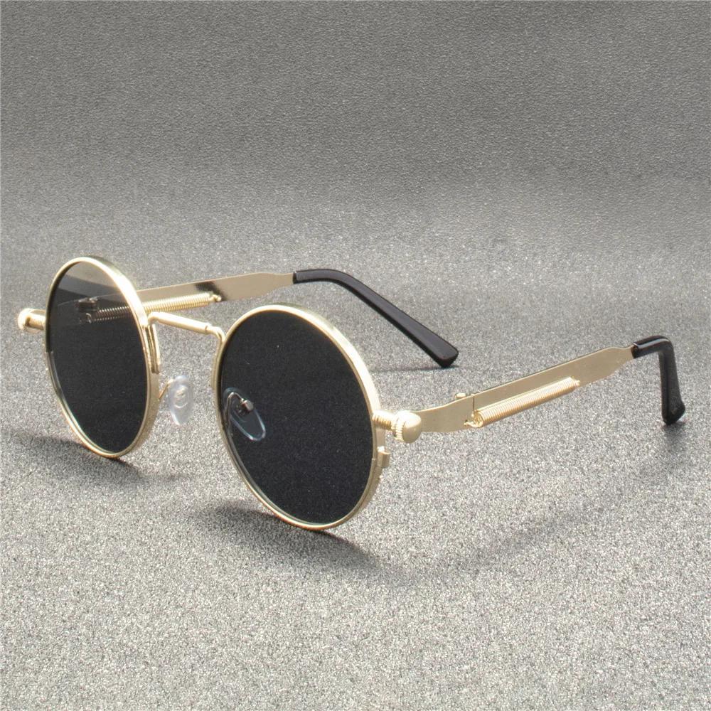 Vintage Punk Style Sunglasses Men Retro Round Metal Frame Women Sun Glasses Fashion Eyewear  Mujer